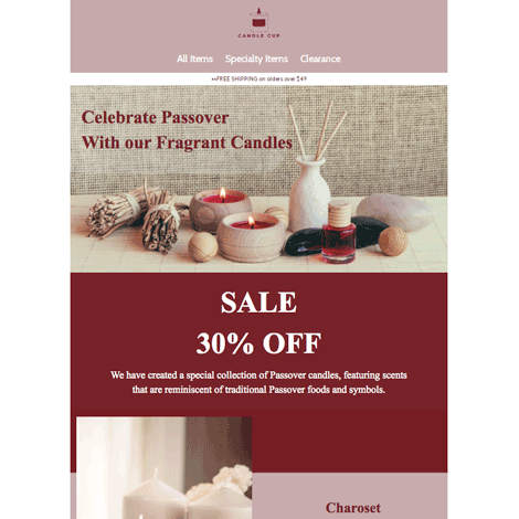 Passover Candle Sale